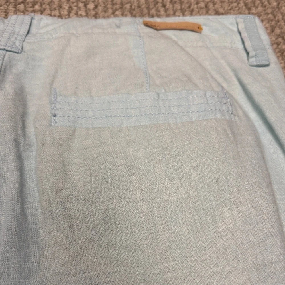 NWOT. Pilcro and the Letterpress Linen-blend Light Blue Pants, Size 8 Tall - Picture 12 of 16